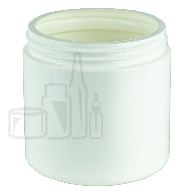 WHITE 16oz HDPE Plastic Jar 89/400(168/case)