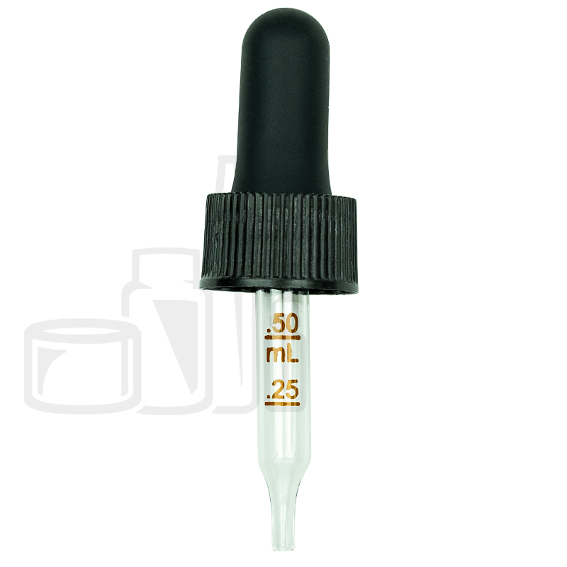 NON CRC Dropper - Black with Measurement Markings on Pipette - 48mm 18-410(1400/case)