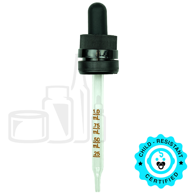 CRC/TE  Super Dropper - Black with Measurement Markings on Pipette - 94mm 18-415(1400/cs)