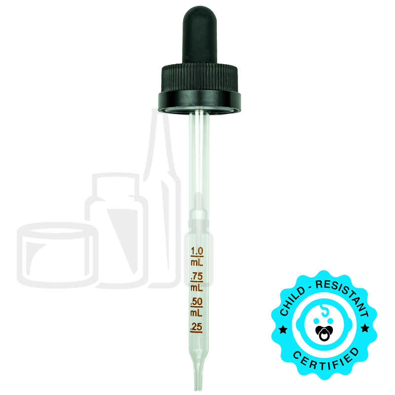 CRC Dropper - Black with Measurement Markings on Pipette - 109mm 22-400(1000/case)