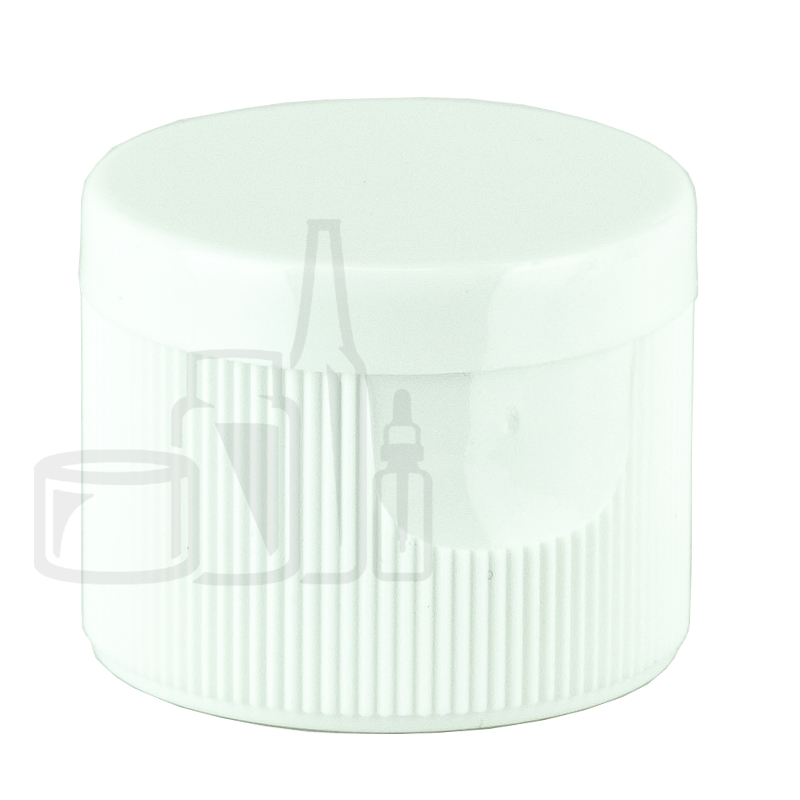 24-410 P/P White Ribbed Flip Top Cap Unlined 5000/case