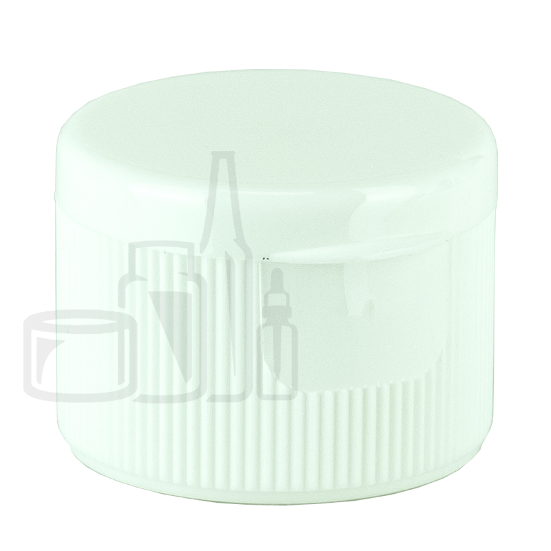 28-410 P/P White Ribbed Flip Top Cap Unlined 3500/case