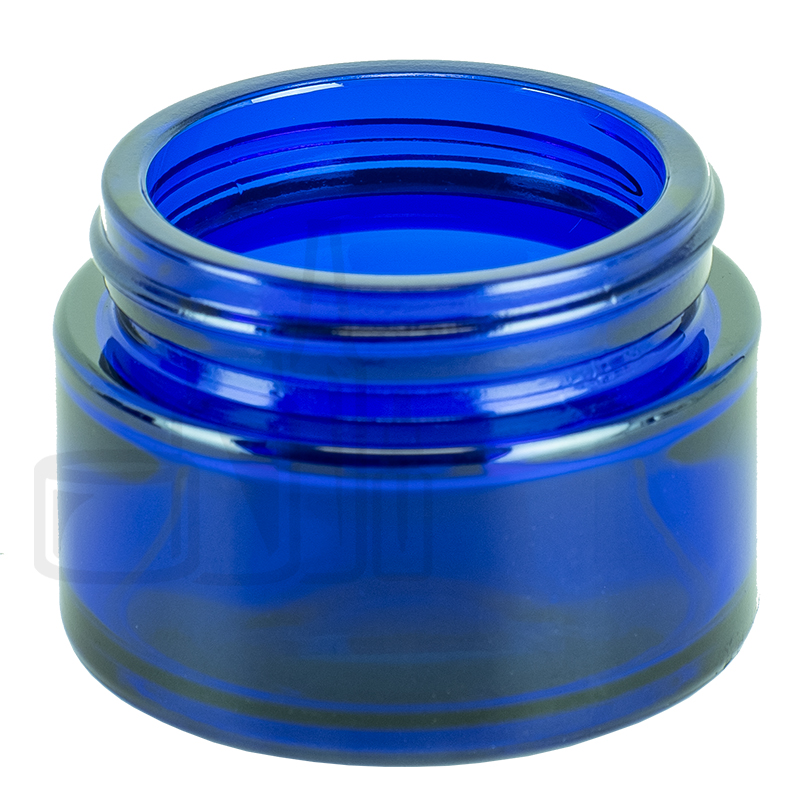 1oz Cobalt Blue Glass SS Jar 48-400 (195/pack)