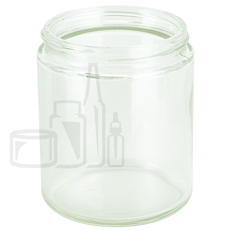 4 oz Clear Straight Sided Glass Jar with Smooth White Lid