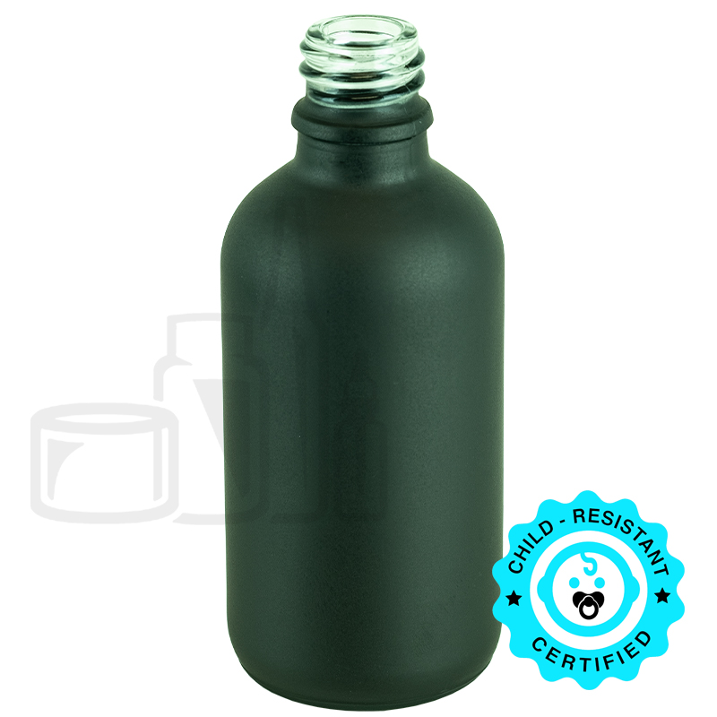 60ml Matte Black Glass Euro Round Bottle 18-415(240/case)