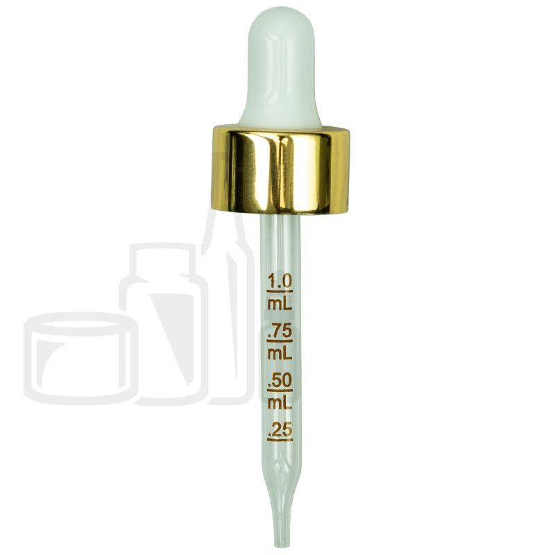 NON CRC Dropper - Shiny Gold Skirt/Shiny White Bulb w/markings - 76mm 20-400(1496/case)