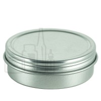 2oz Silver Steel Flat Tin with Screw-Top Lid(864/case)