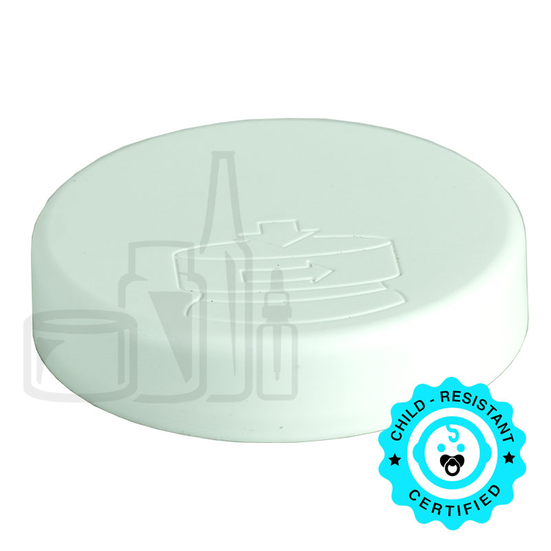 White CRC (Child Resistant Closure) Cap 70-400 No Liner(530/case)