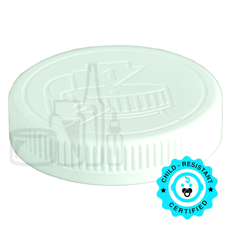 White CRC (Child Resistant Closure) Cap 70-400 UNIVERSAL HIS LINER