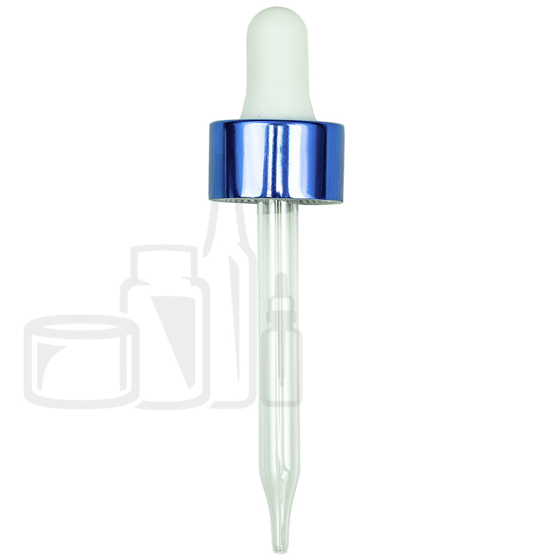 NON CRC (Child Resistant Closure) Dropper - BLUE with Measurement Markings on Pipette - 76mm 20-400