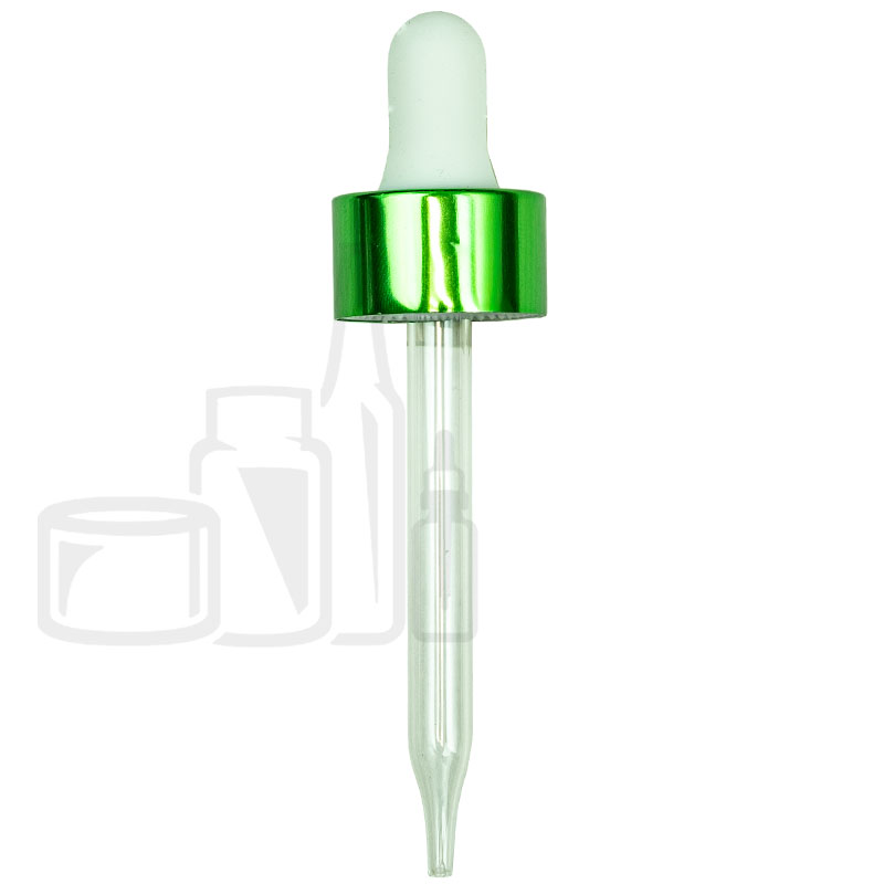 NON CRC Dropper - Shiny Green Skirt/White Bulb - 75mm 20-400(1824/case)