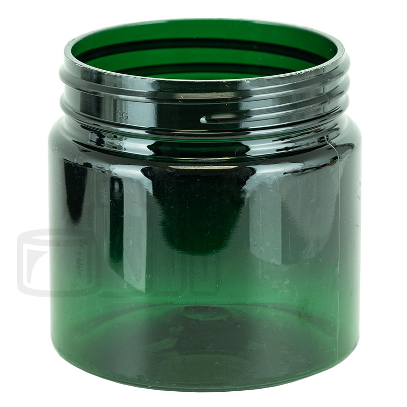 6oz PET Single Wall Jar 63-400 Green(384/case)