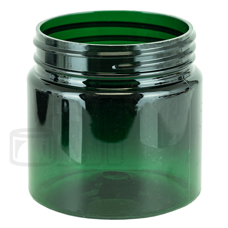 6oz PET Plastic Single Wall Jar 63-400 Green(384/case)