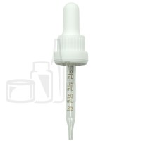 NON CRC + Tamper Evident Dropper - White with Measurement Markings on Pipette - 77mm 18-415(1400/cs)