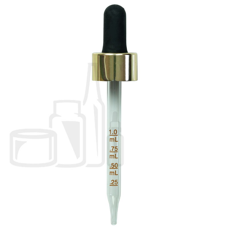 NON CRC Dropper - Shiny Gold Skirt/Black Bulb w/markings - 110mm 22-400(924/case)