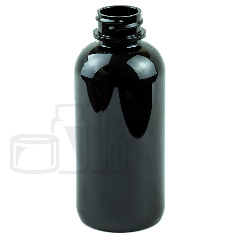 4oz PET Dark Amber Boston Round Bottle 24-400 (500/cs)