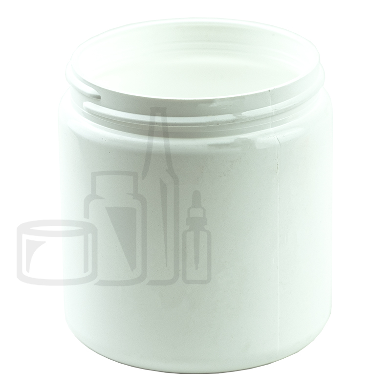WHITE 8oz PET Plastic Jar 70/400 (272/cs)