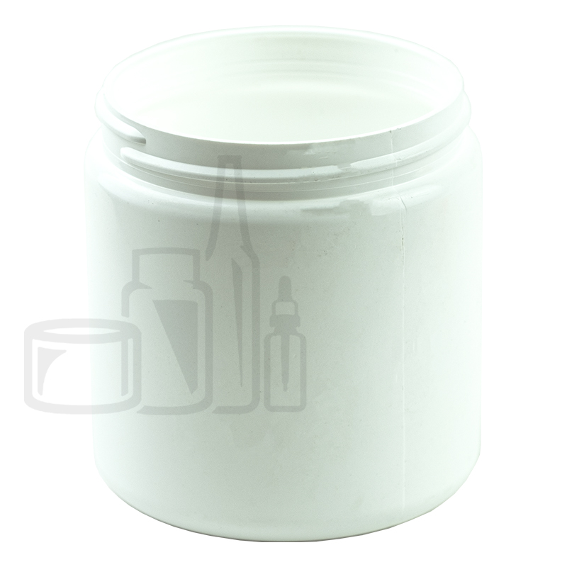 WHITE 8oz HDPE Plastic Jar 70/400(378/cs)