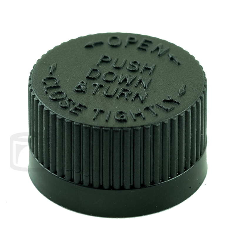 Black Ribbed CRC 20/400 cap with Pressure Seal Liner(5000/case)