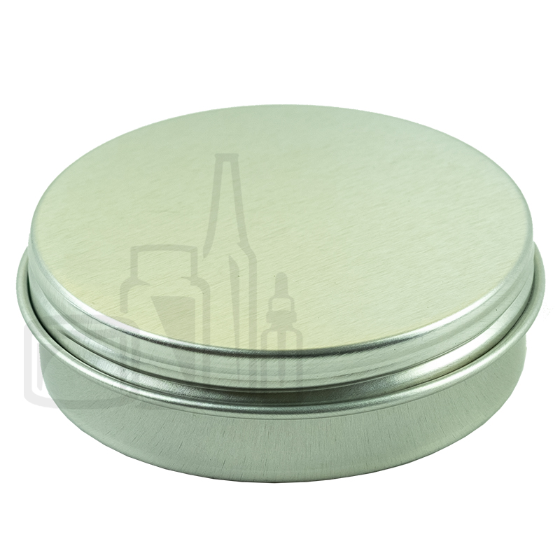 1oz Silver Steel Tin with Screw-Top Lid(250/case)