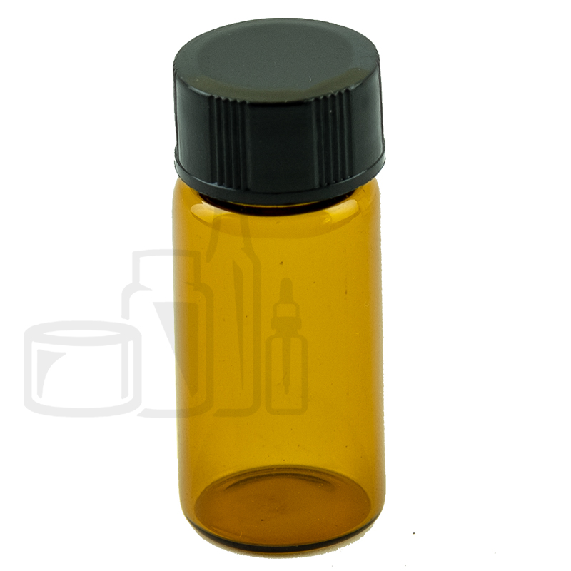 5ml Amber Glass Vial w/Black CT Cap