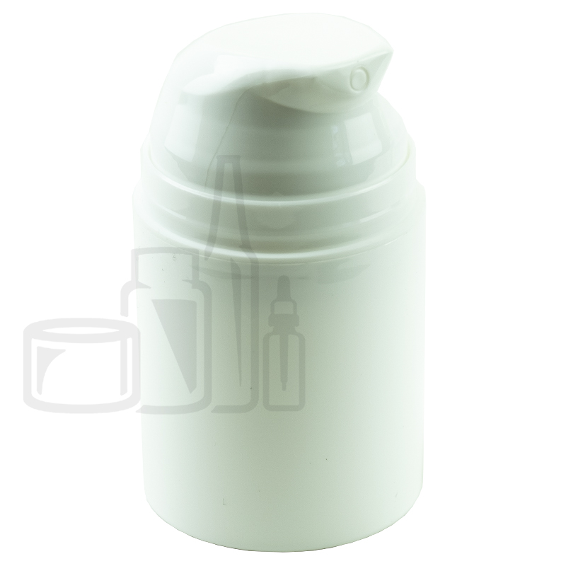 50ml White Airless Pump Stubby Bottle, Cap and Pump Setup(352/cs)