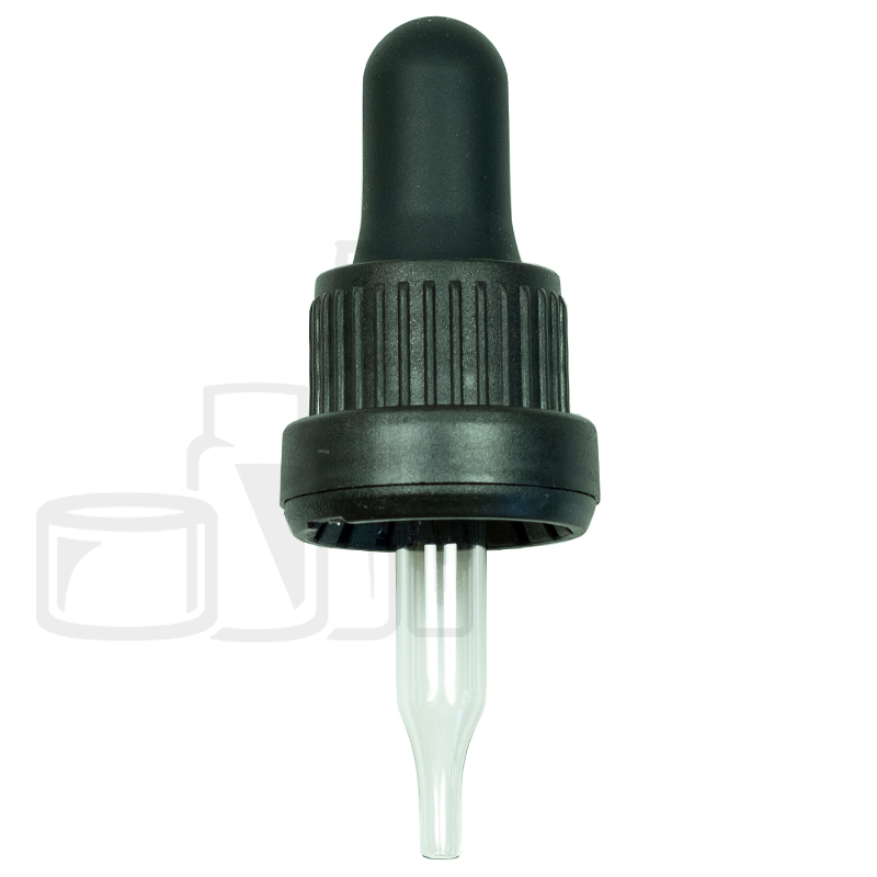 NON CRC + Tamper Evident Dropper - Black  - 48mm 18-415(1400/case)