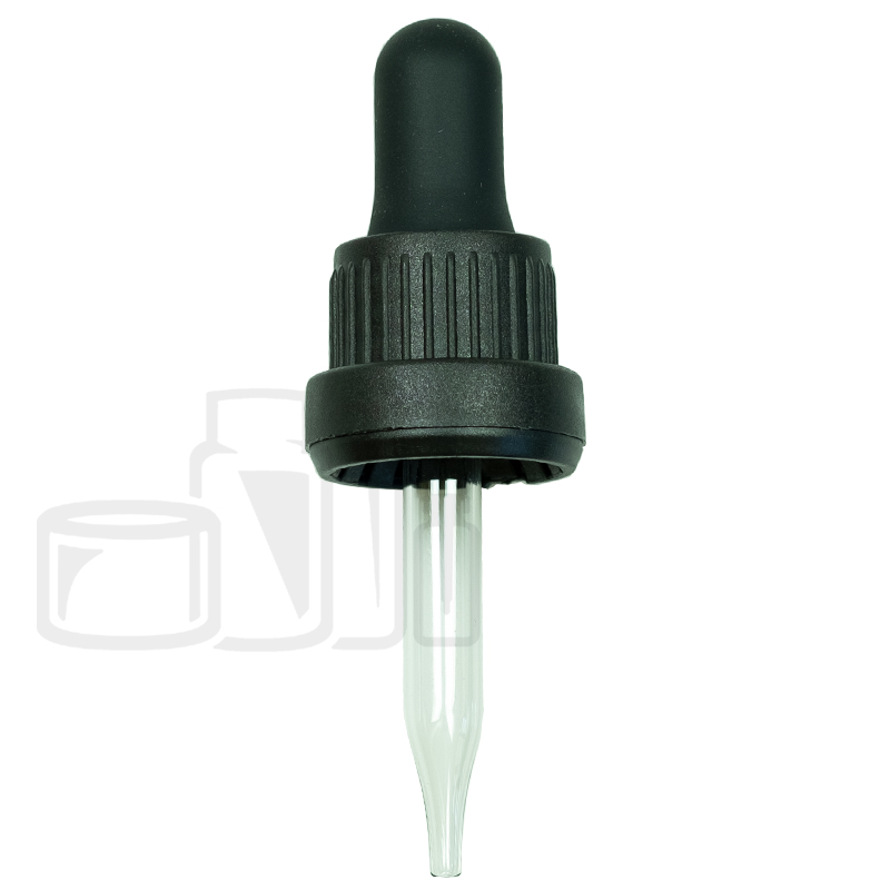 NON CRC + Tamper Evident Dropper - Black  - 58mm 18-415