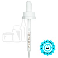 CRC (Child Resistant Closure) Dropper - White with Measurement Markings on Pipette - 109mm 22-400(1000/case)