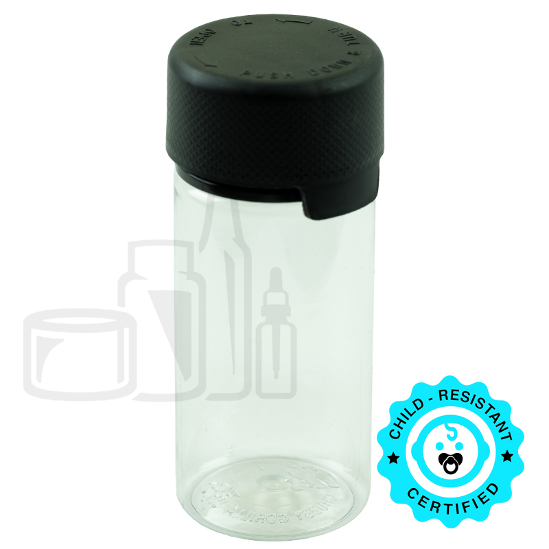 100ML PET Plastic CLEAR CHUBBY GORILLA BOTTLE W/ CRC/TE BLACK CAP(400/case)