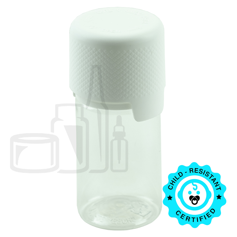 30ML PET Plastic CLEAR STUBBY CHUBBY GORILLA BOTTLE W/ CRC/TE WHITE CAP(1000/case)