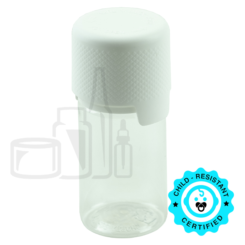 30ML PET Plastic CLEAR STUBBY CHUBBY GORILLA BOTTLE W/ CRC/TE WHITE CAP(1000/case)
