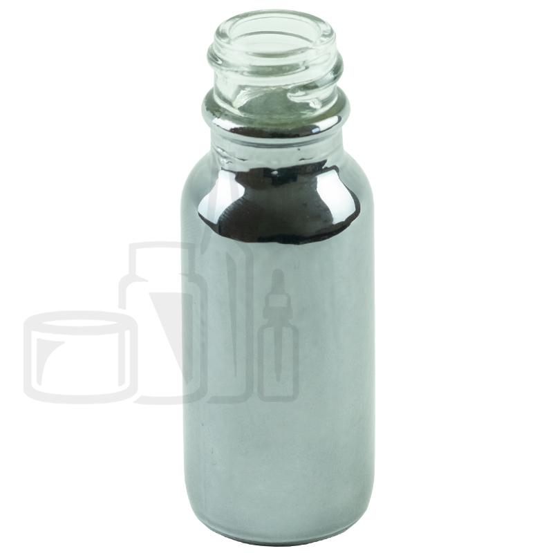 0.5oz Chrome Glass Boston Round Bottle 18-400