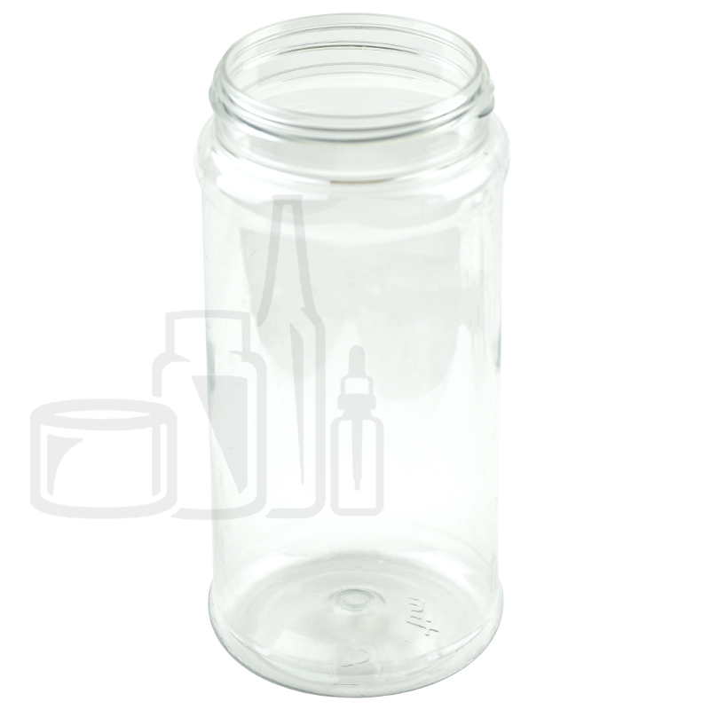 16 oz. Clear Square PET Plastic Jar (63-400)