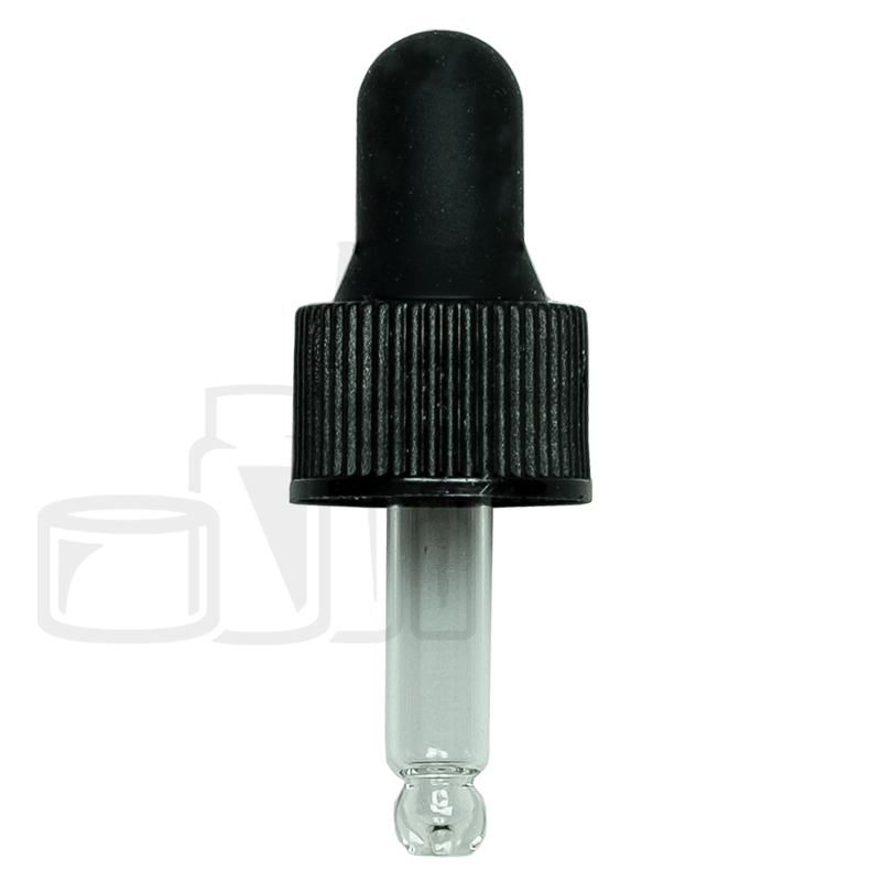 NON CRC Dropper - Black - 13/425 - Bubble Pipette - For 5/8 Dram Vial