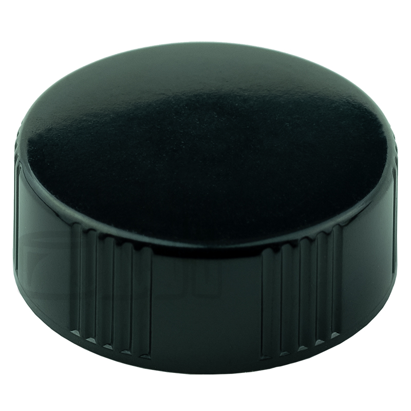 Black CT Closure Phenolic Lid w/ Polycone Liner 28-400 - 3100/case