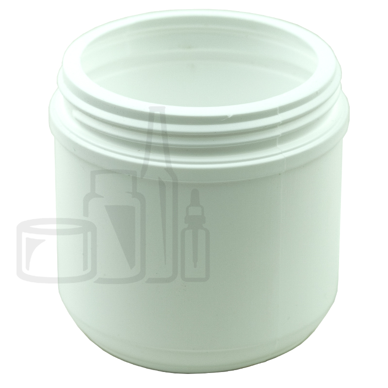 WHITE 16oz HDPE Plastic Jar 89/400 - Liquid Bottles LLC