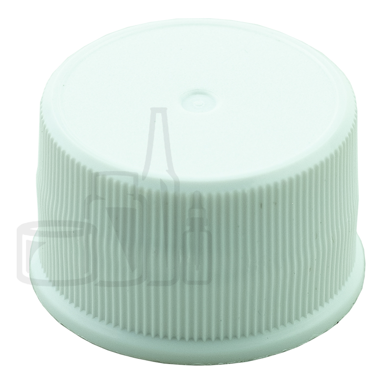 24-410 WHITE Ribbed Cap w/PX11 Foam HIS Liner for HDPE (5500/case)