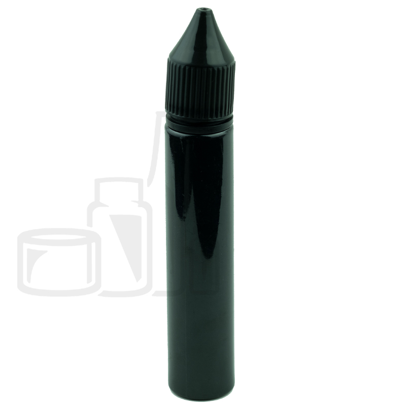V3 - 30ML PET Plastic CHUBBY GORILLA SOLID BLACK BOTTLE W/ CRC/TE BLACK CAP(1000/case)