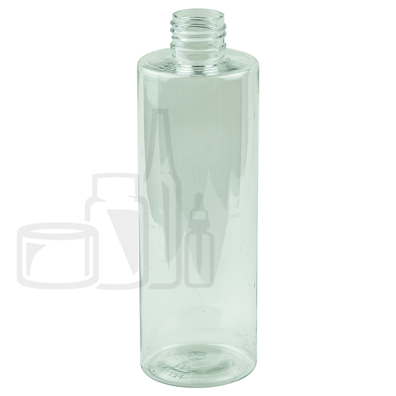 8oz Clear PET Plastic Cylinder Bottle 24-410