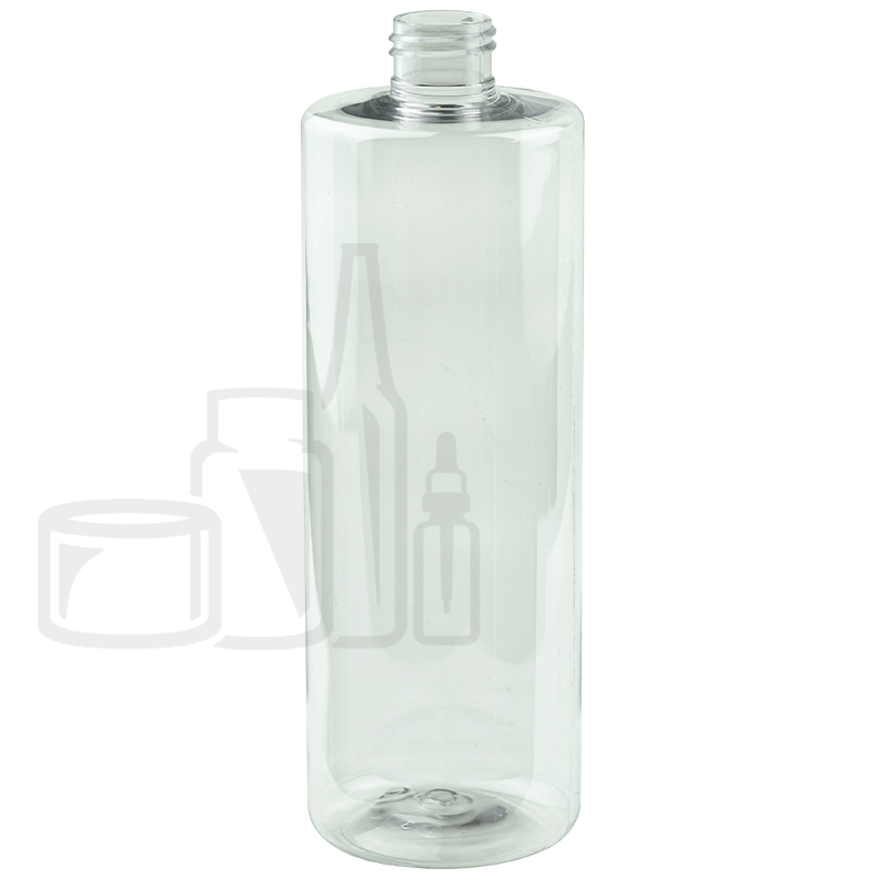 16oz Clear PET Plastic Cylinder Bottle 24-410(189/cs)