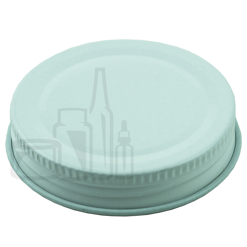 White Metal 58-400 Lid with standard plastisol liner for 4oz Clear Frosted Jar ONLY (1890/cs)