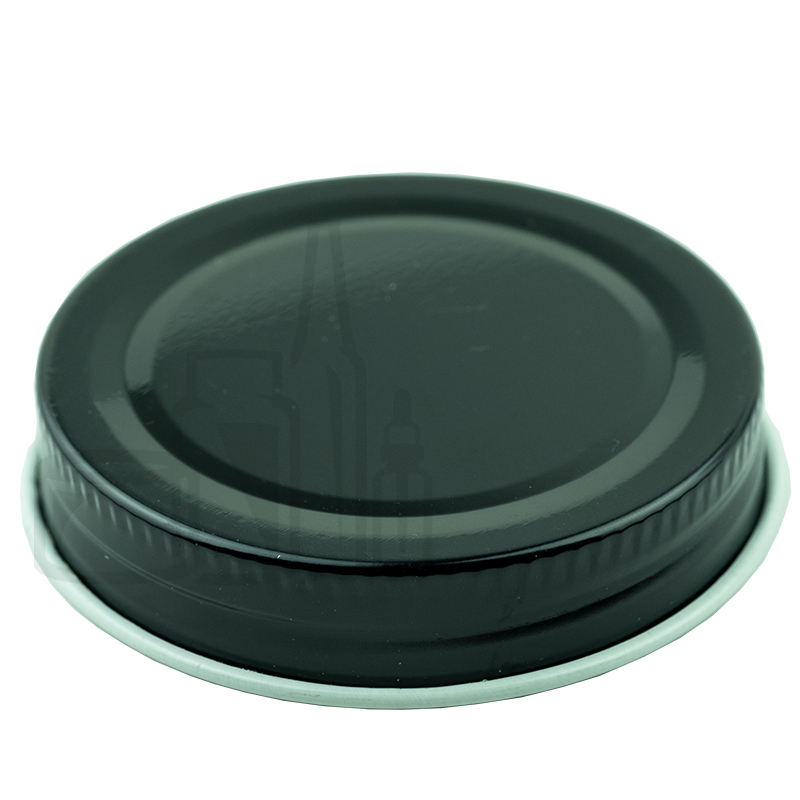 Black Metal 58-400 Lid with standard plastisol liner for 4oz Clear Frosted Jar ONLY (1890/cs)