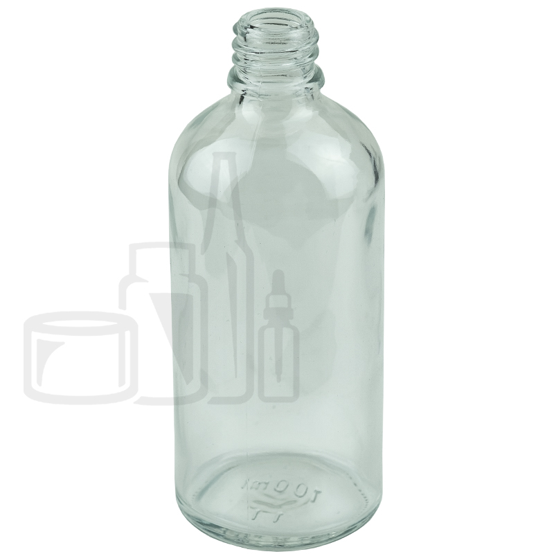 100ml Clear Glass Euro Round Bottle 18-415(180/cs)