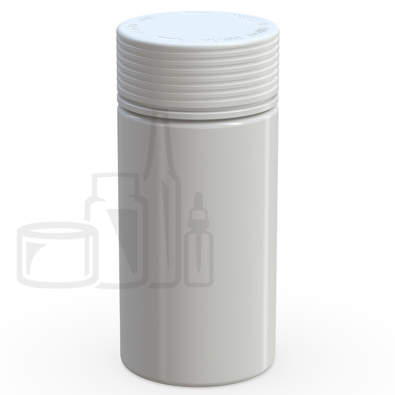 6oz PET Spiral Container TE/CRC Solid White with Solid White Cap(300/cs)