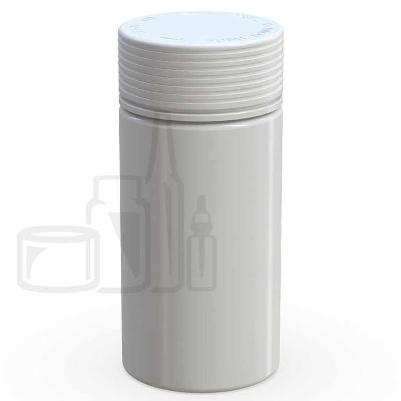 6oz PET Plastic Spiral Container TE/CRC Solid White with Solid White  Cap(300/cs) - Liquid Bottles LLC