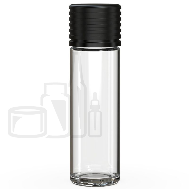 CRC/TE Clear Spiral Cartridge Container FLAT Bottom with Black Cap - 65/510 - (400/cs)