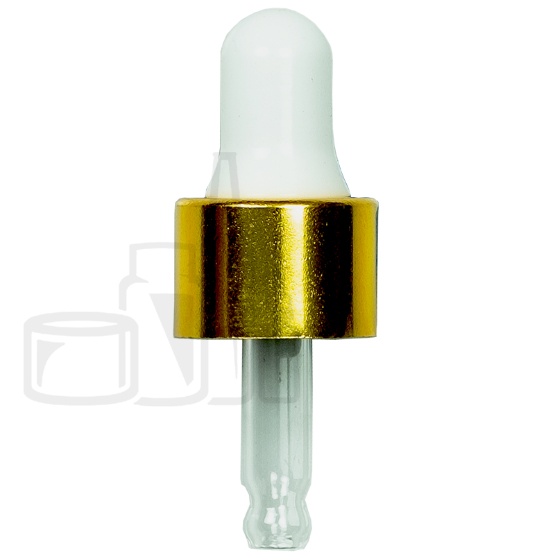 Shiny Gold Bubble Pipette Plastic Dropper with White Bulb