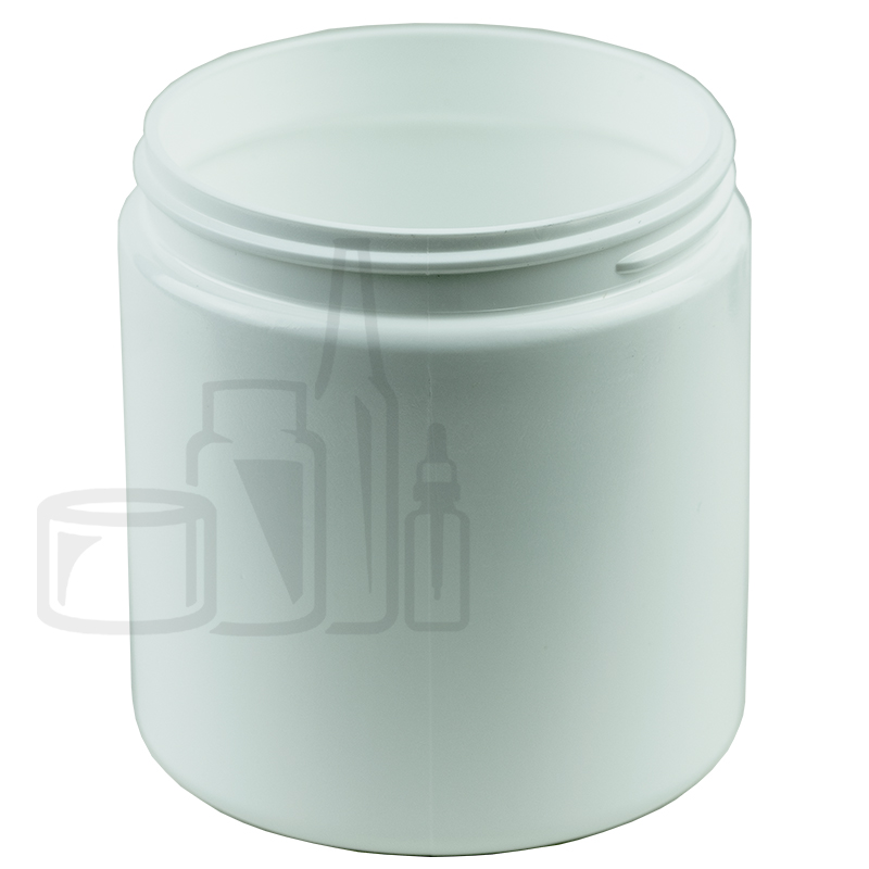 WHITE 8oz HDPE Plastic Jar 70/400 (448/case)