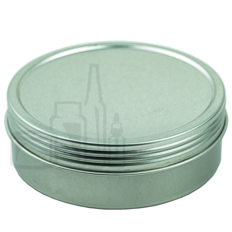 4oz Silver Steel Flat Tin with Screw-Top Lid(432/case)